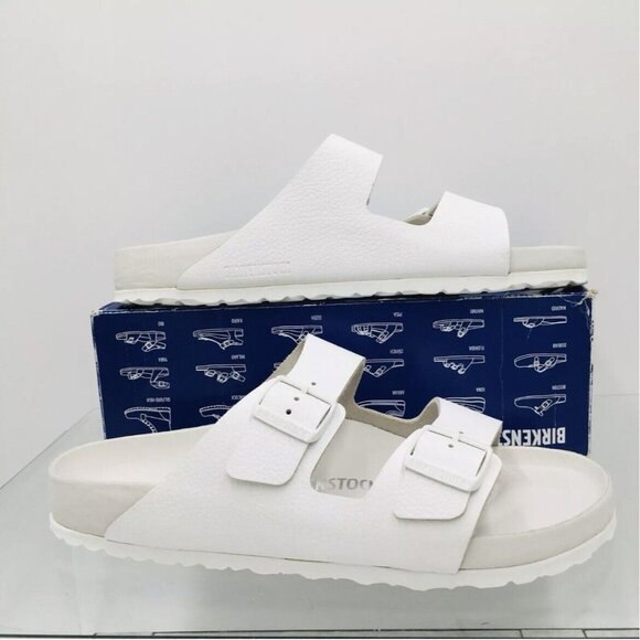 Birkenstock Arizona Exquisite- White Leather- Mens Sandals Slide EU 42 US 9- 9.5 - Picture 2 of 12